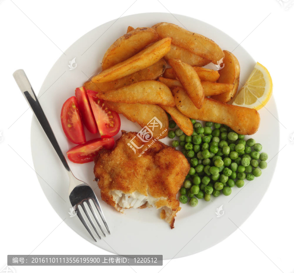 裹粉魚片飯從上面
