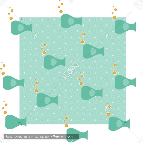 魚形錢幣和錢幣的圖案背景