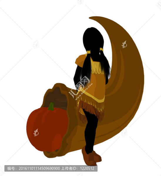 美國(guó)印第安藝術(shù)插畫剪影