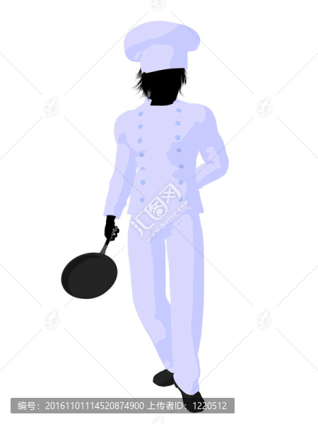 男廚師藝術插圖剪影