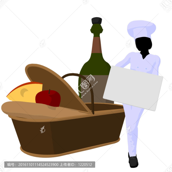 女廚師藝術插圖剪影