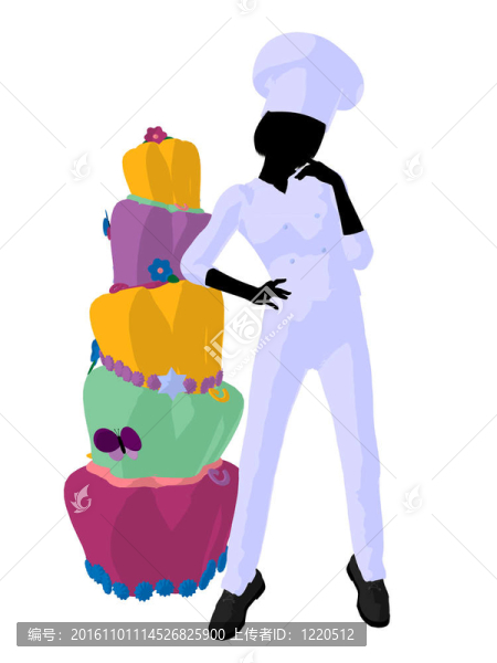 女廚師藝術插圖剪影