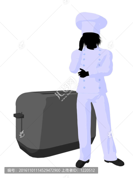 男廚師藝術插圖剪影