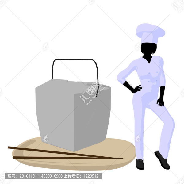 女廚師藝術插圖剪影
