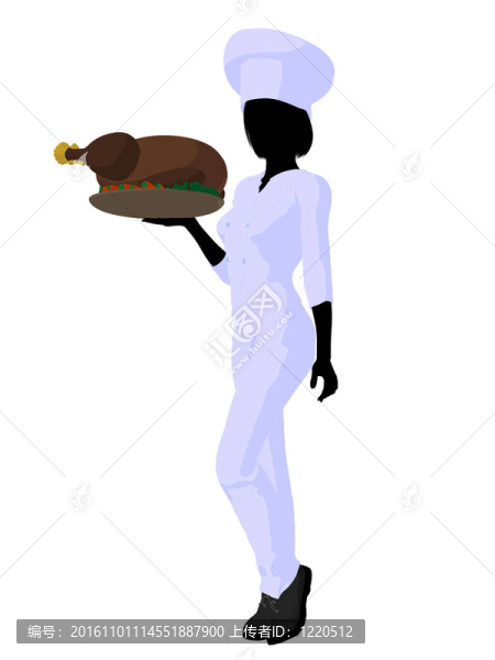 女廚師藝術(shù)插圖剪影