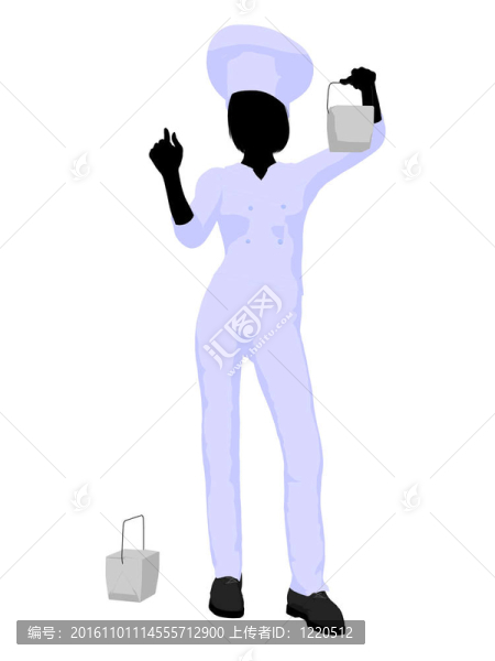 女廚師藝術插圖剪影