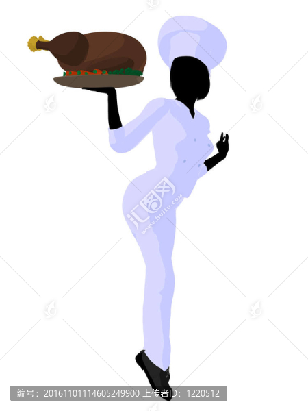 女廚師藝術(shù)插圖剪影