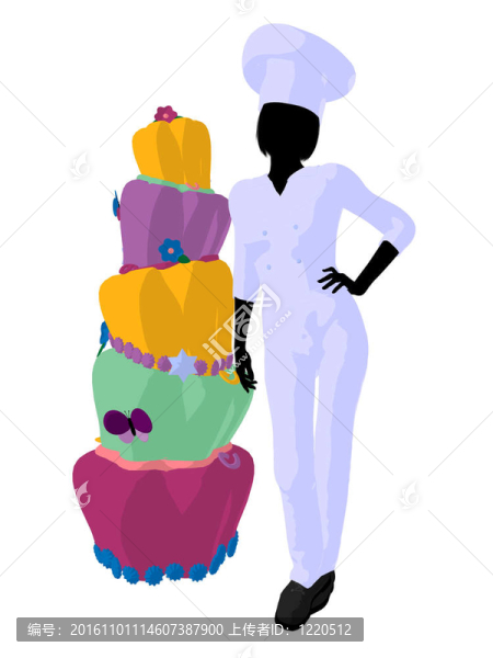 女廚師藝術插圖剪影