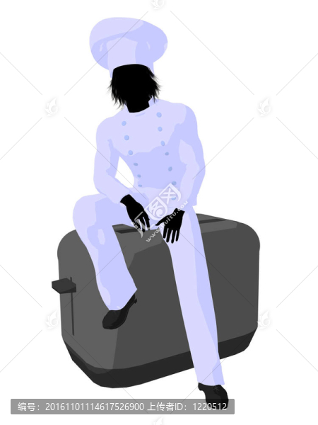 男廚師藝術插圖剪影