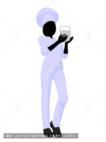 女廚師藝術插圖剪影