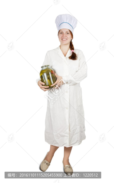 抱著泡菜黃瓜的女孩