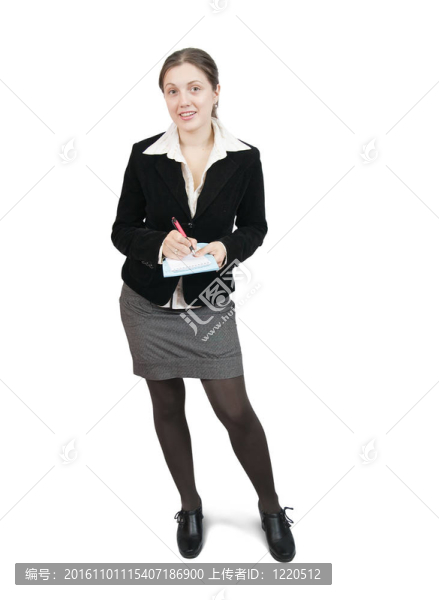 女商人在她的記事本寫