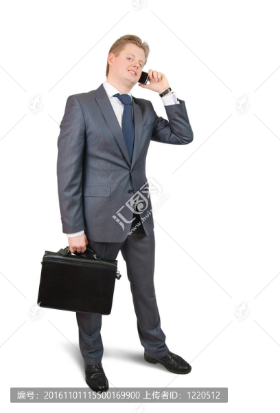 通過手機說話的商人
