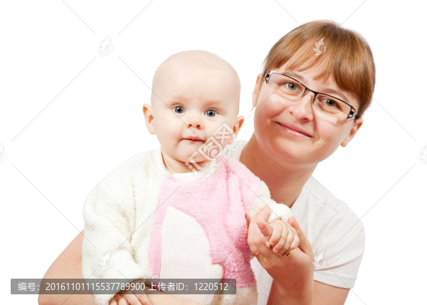 幸福的母親和她的女兒