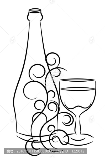 酒瓶和玻璃