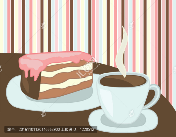 一杯咖啡和蛋糕