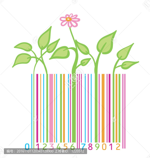 花；葉和條碼