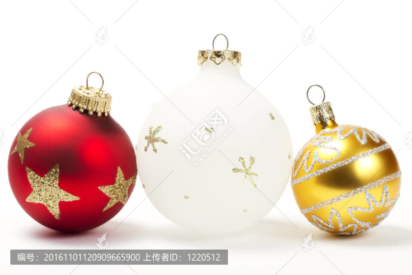 紅白相間的白色圣誕球