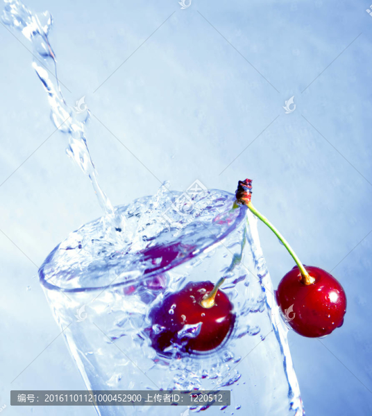 水里的櫻桃。