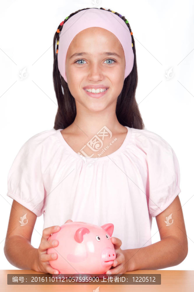 與小豬銀行的小女孩