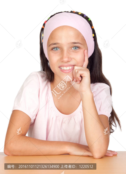 可愛的小女孩，藍(lán)色的眼睛