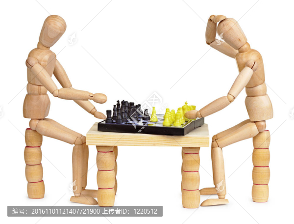 兩個(gè)愚蠢的木頭人下棋
