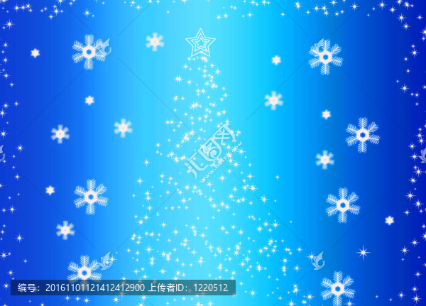 抽象的冷杉樹和雪花