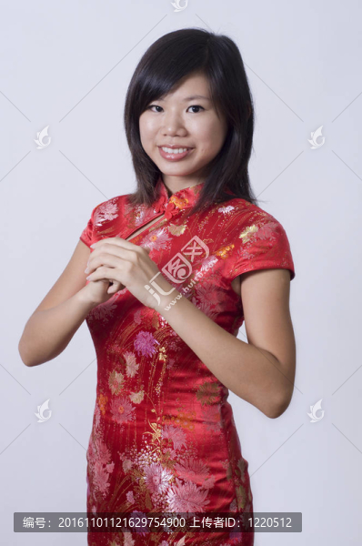 中國新年女孩問候