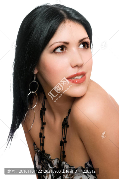 一個年輕漂亮的女人的畫像。分離