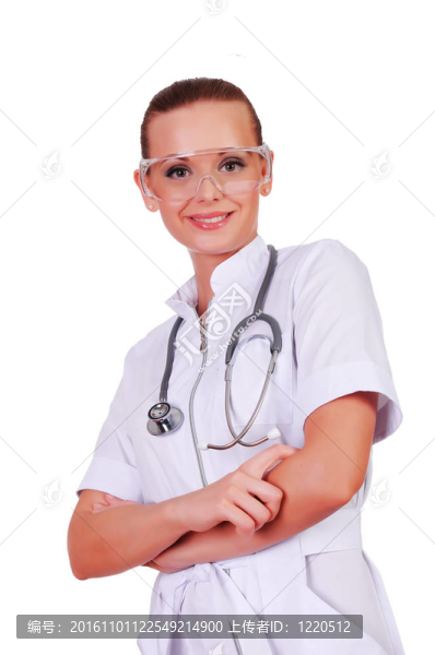 穿著白色制服的年輕護士
