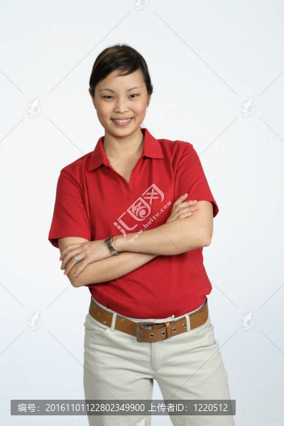 亞洲女子穿紅襯衫；大?；蛏炭茖I(yè)