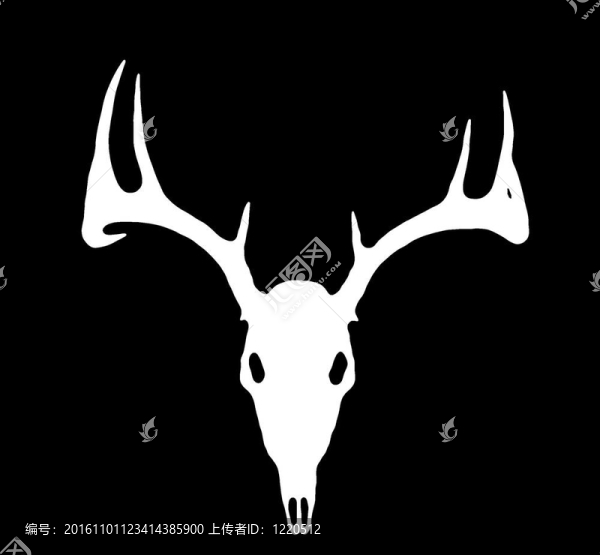 歐洲鹿的剪影黑色的白色