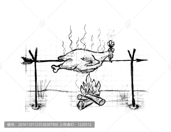 烤雞；插圖
