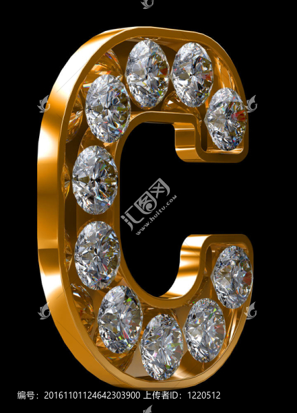 金C字母鑲嵌鉆石