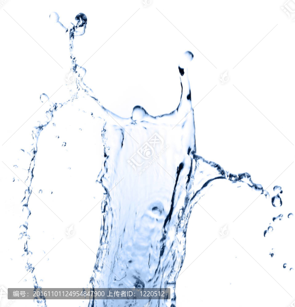 水濺在白色背景上