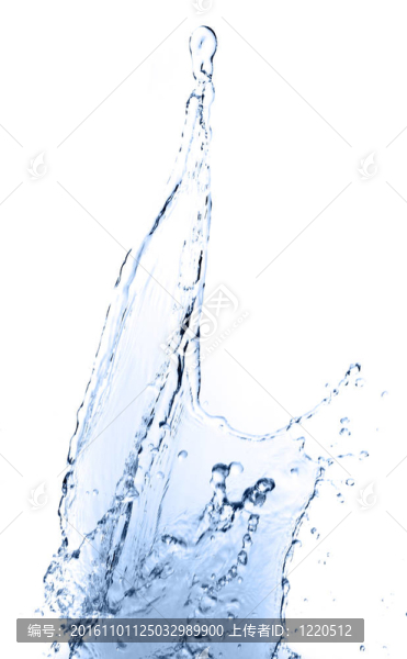 水濺在白色背景上
