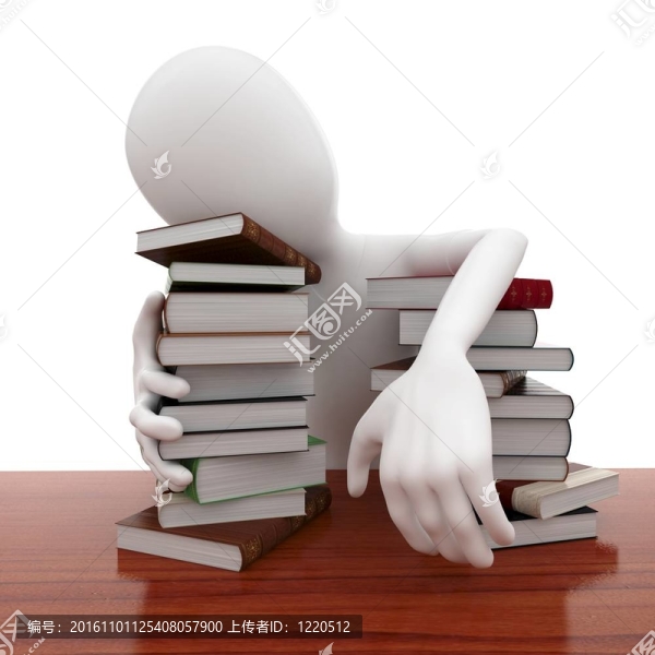 3D男子與書睡累