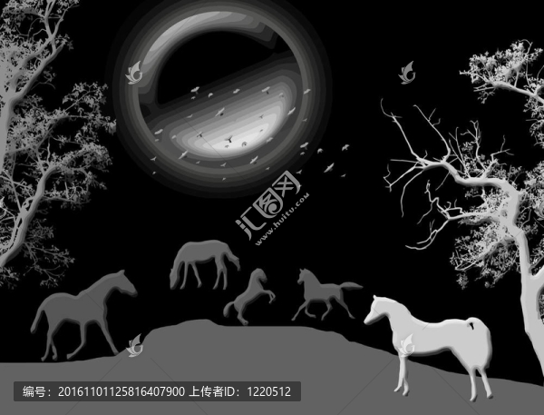 草地上的馬