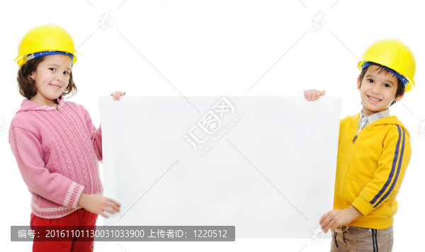 兩個孩子的旗幟；為您的文字或圖片的地方