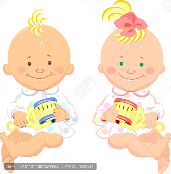 兩個(gè)孩子；男孩和女孩坐著微笑；
