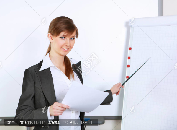 年輕女商人做演講