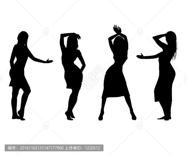 跳舞的女子剪影