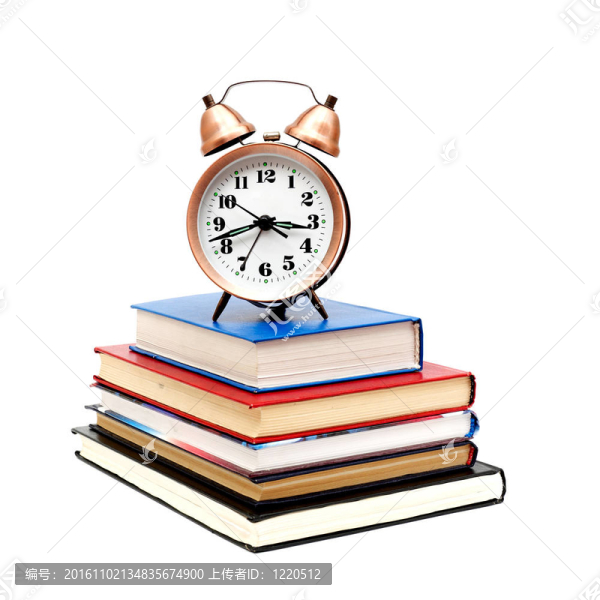 回到學校的概念與書籍和時鐘