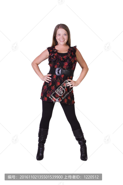 美麗的女孩站起來