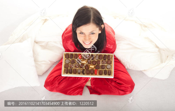 巧克力盒的女人的肖像