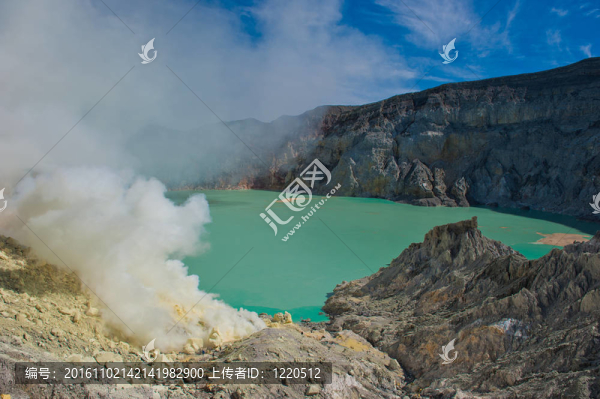 Kawah,Ijen火山；java；印度尼西亞