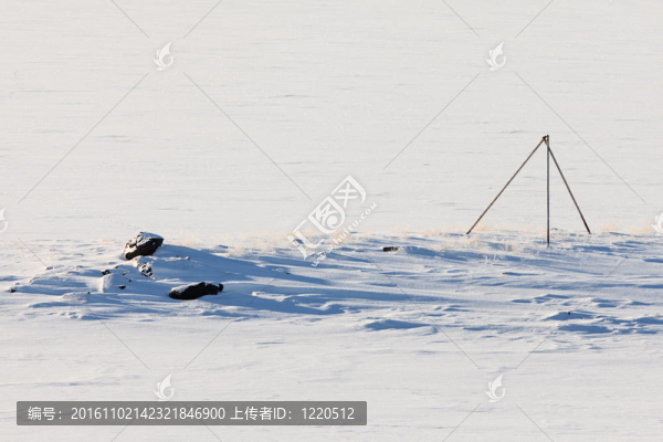 在海風(fēng)吹拂的雪景標記