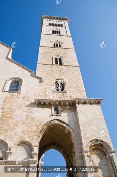 大教堂的鐘樓。Trani。Apulia。