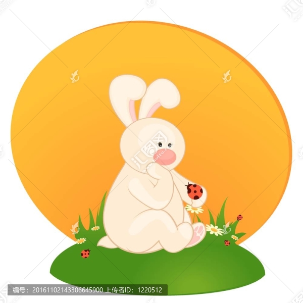和瓢蟲的小玩具兔子