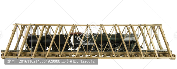 帶黃銅模型列車的模型橋